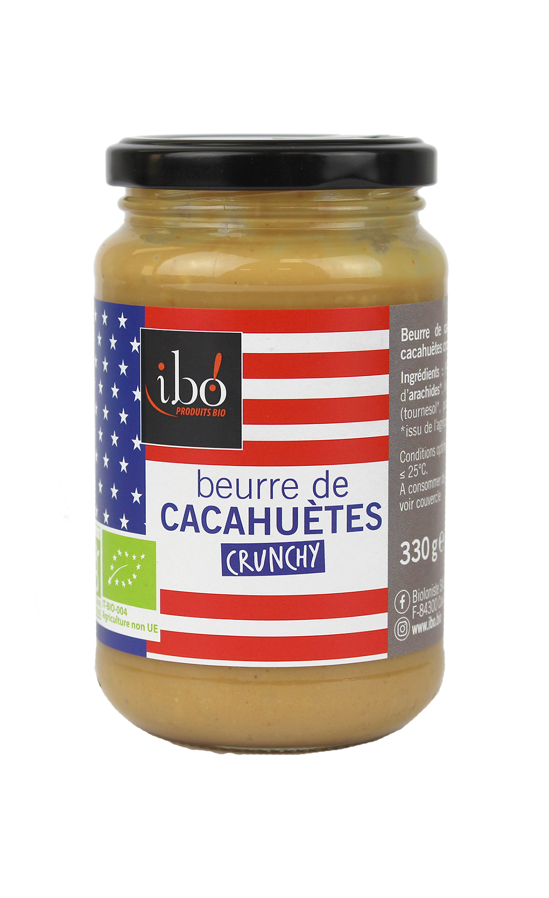 Beurre de cacahuètes crunchy bio - IBO