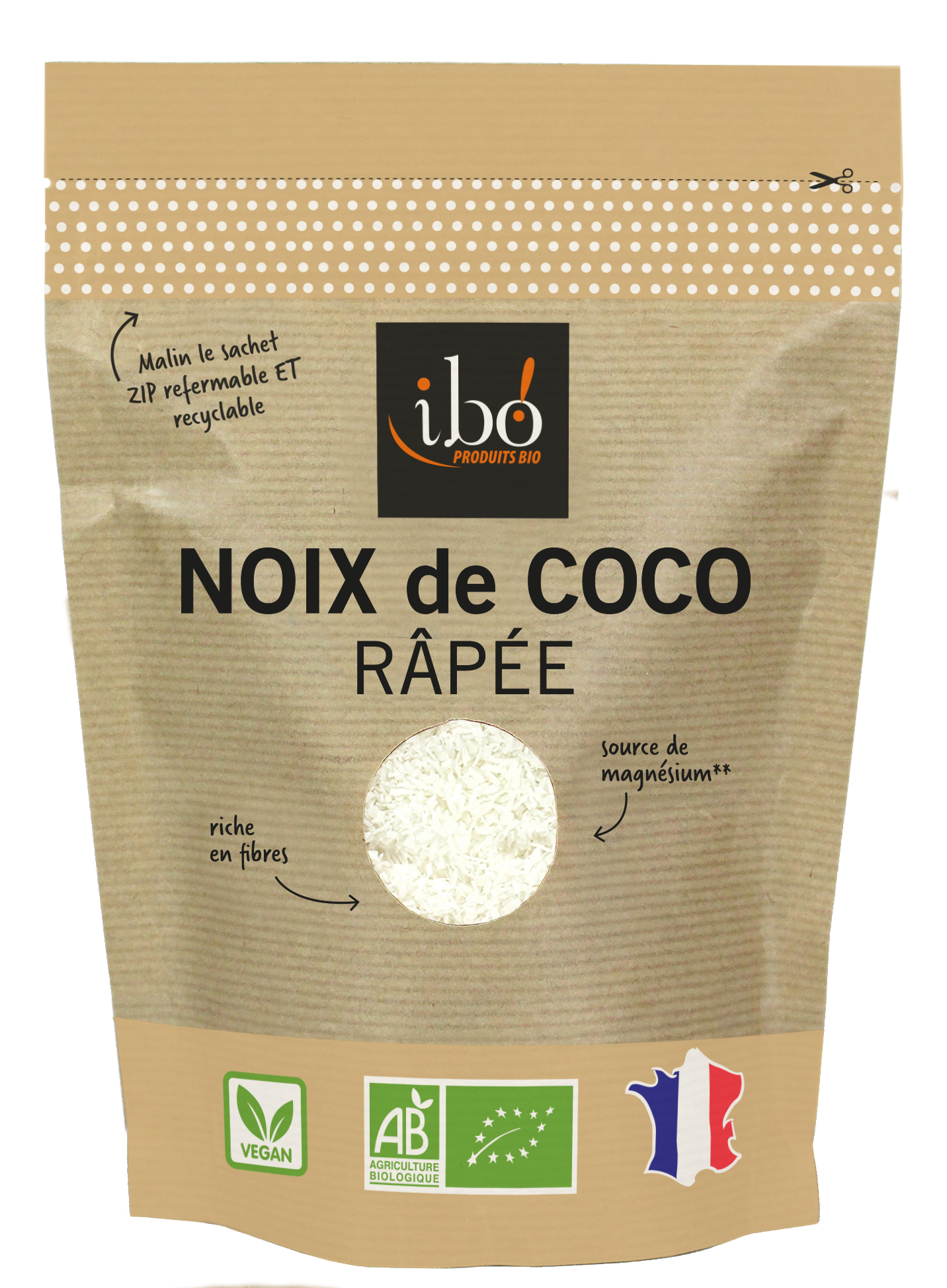 Noix de coco râpée séchée bio - IBO